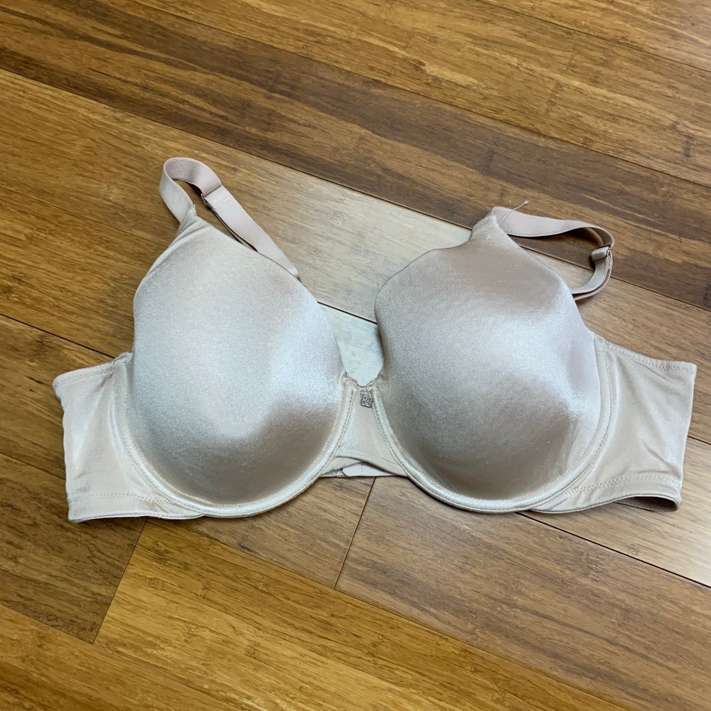 Breezies Full Coverage Smoothing Bra Womens Size 42D Adjustable Straps Beige